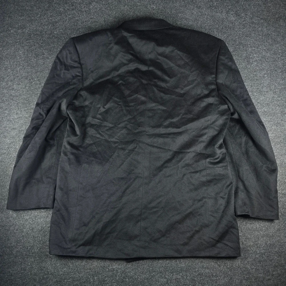 Nordstrom Loro Piana Men's Black Cashmere Double Breasted Blazer Coat Size 43R